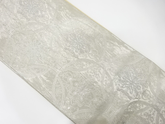 JAPANESE KIMONO / ANTIQUE FUKURO OBI / SILK / WOVEN SHIPPO PATTERN